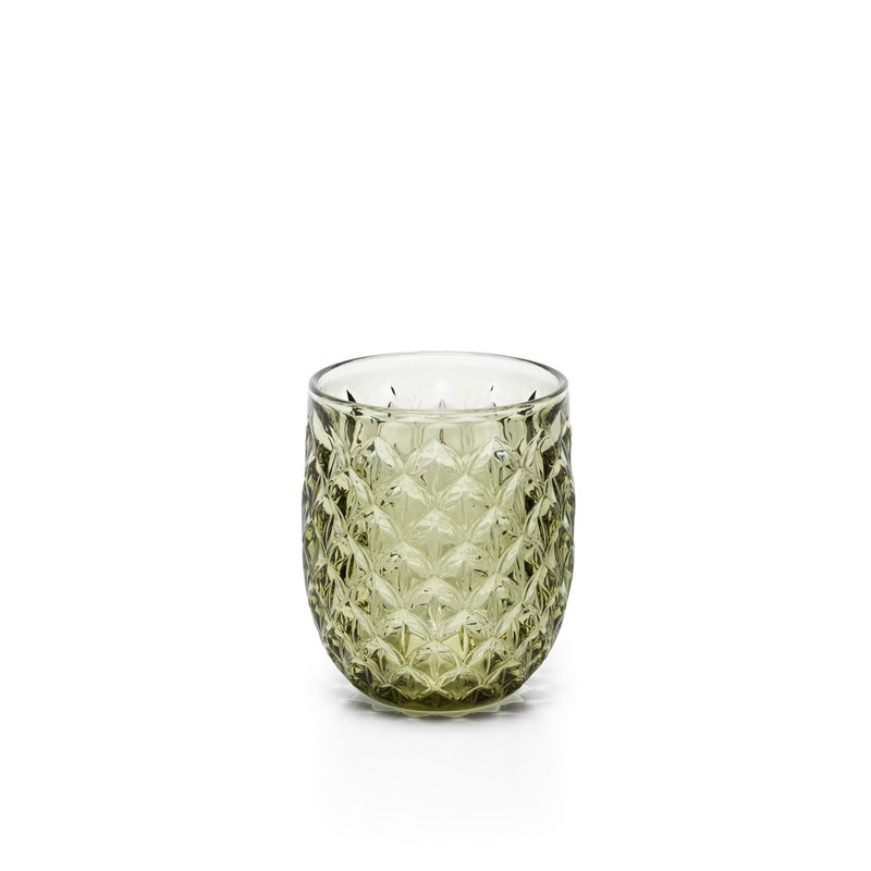 The Starbeam Water Glass - Olive Green