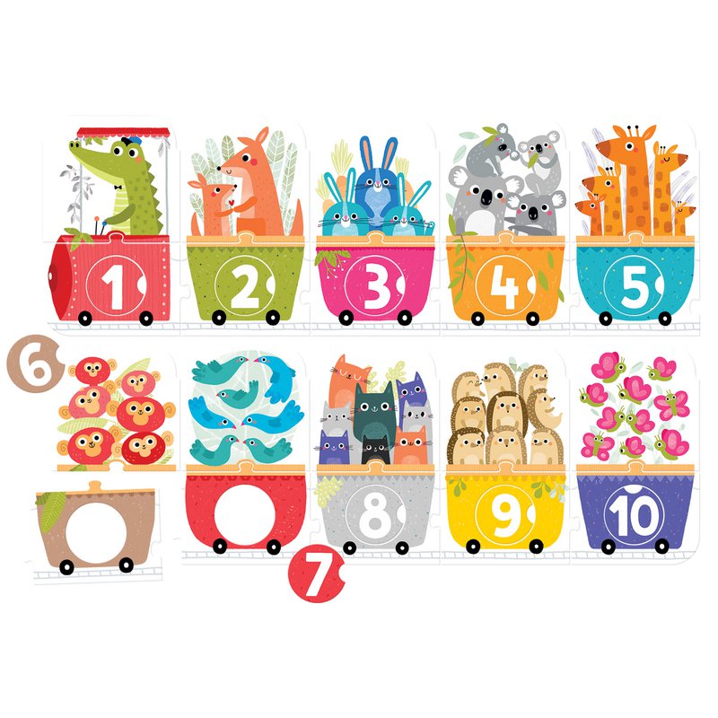 Make-a-Match Puzzle Number Train 3+