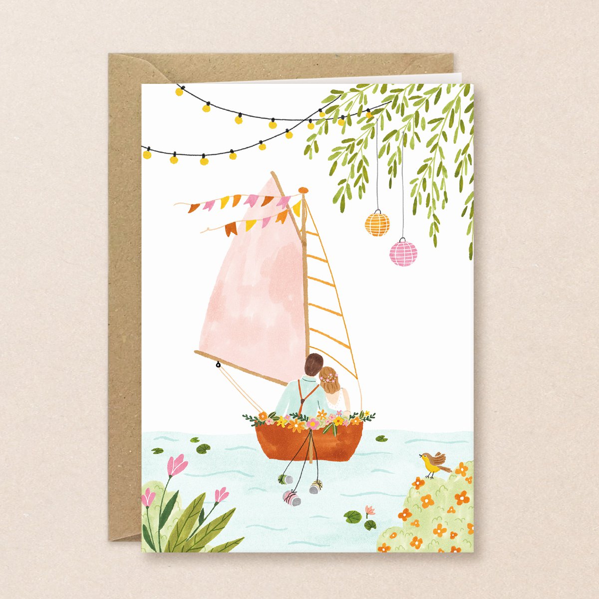 Greeting card | Wedding boat