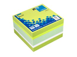 Info notes 75x75mm assorti felle kleuren blok a 450 vel: wit, lemon, felgroen, pastelgroen