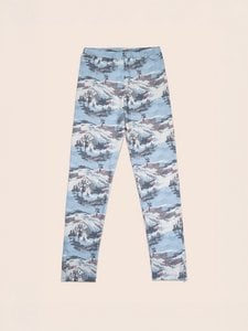 Blaue Strumpfhose mit Forfait-Ski-Print