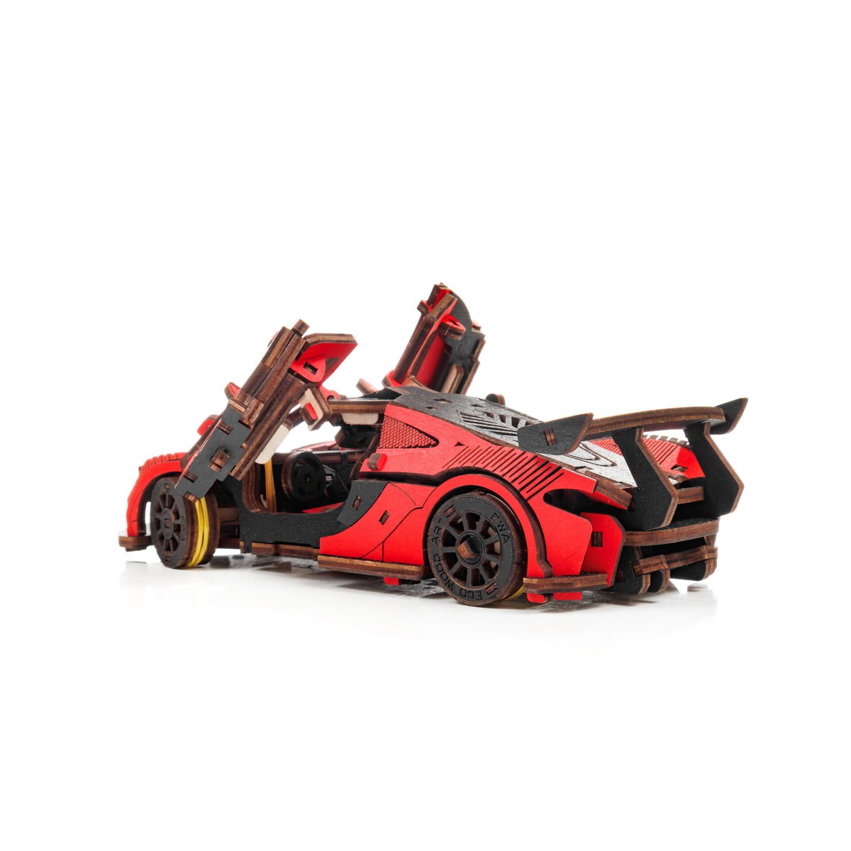 Eco Wood Art (EWA) DIY 3D Mechanical Model Racing Car Rot, 4073, 21x9,5x 5,7 cm