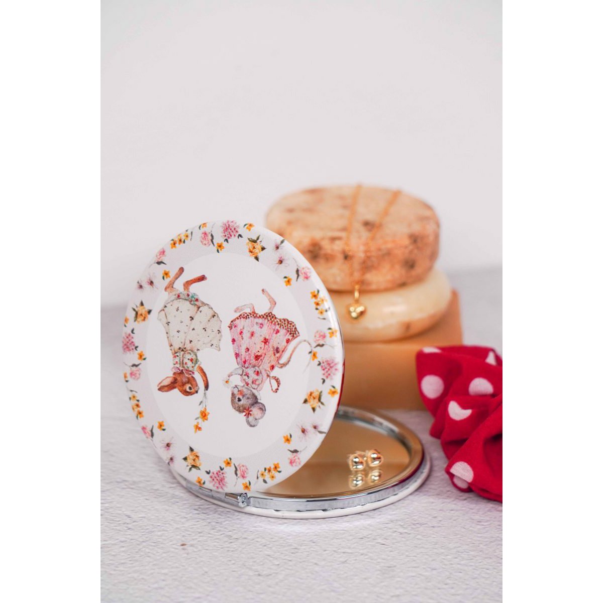 Espejo de bolsillo Vintage Friends 8 cm Isabelle Rose