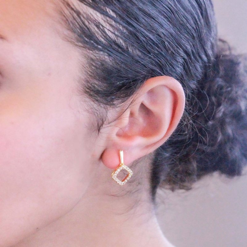 Irina Earrings - Gold and Crystal