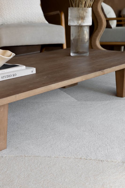 100% wool rug Rose 200x290 cm beige tone on tone