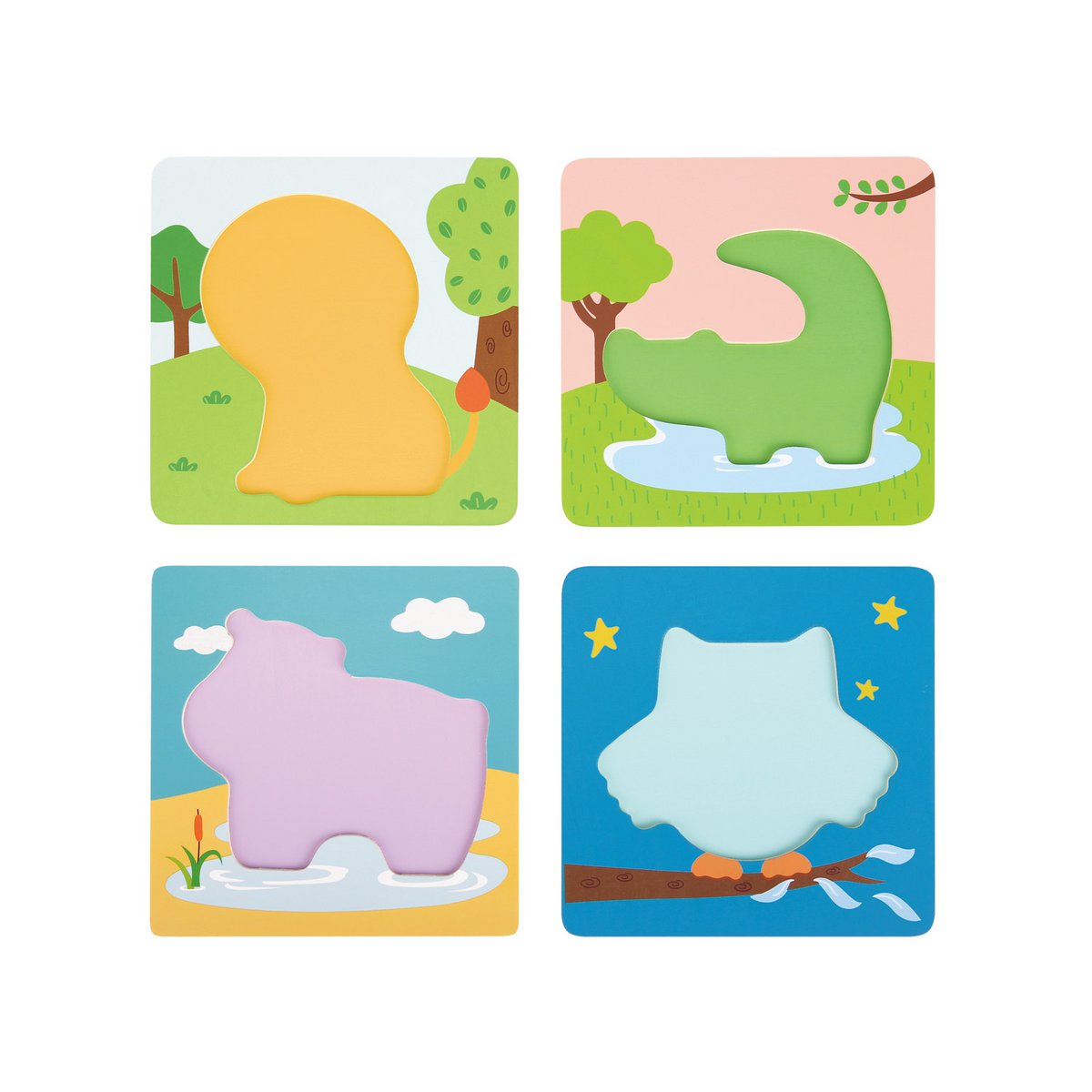 Lelin® Tierpuzzle 4-in-1-Puzzle