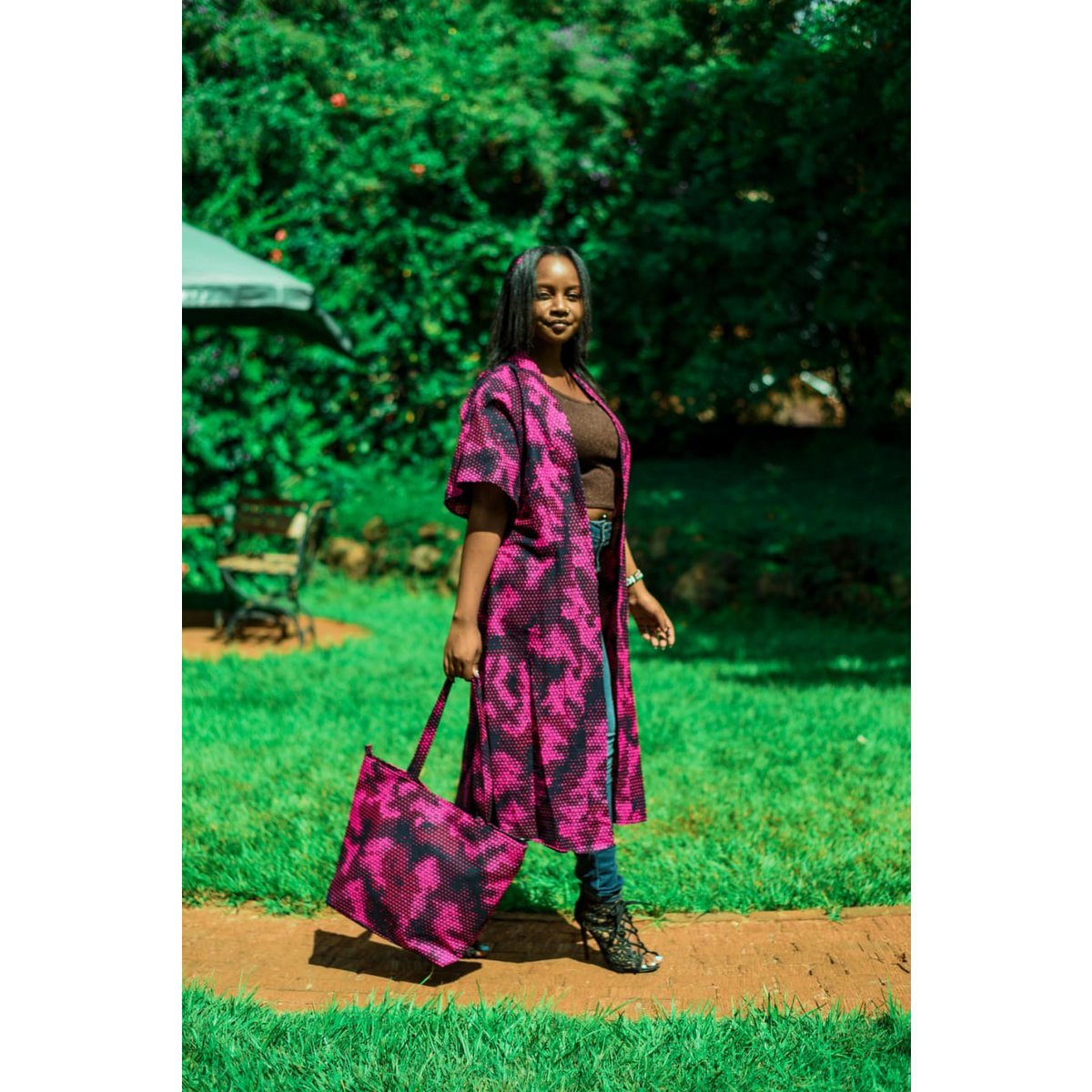 Kitenge - Torba materiałowa - Fuksja