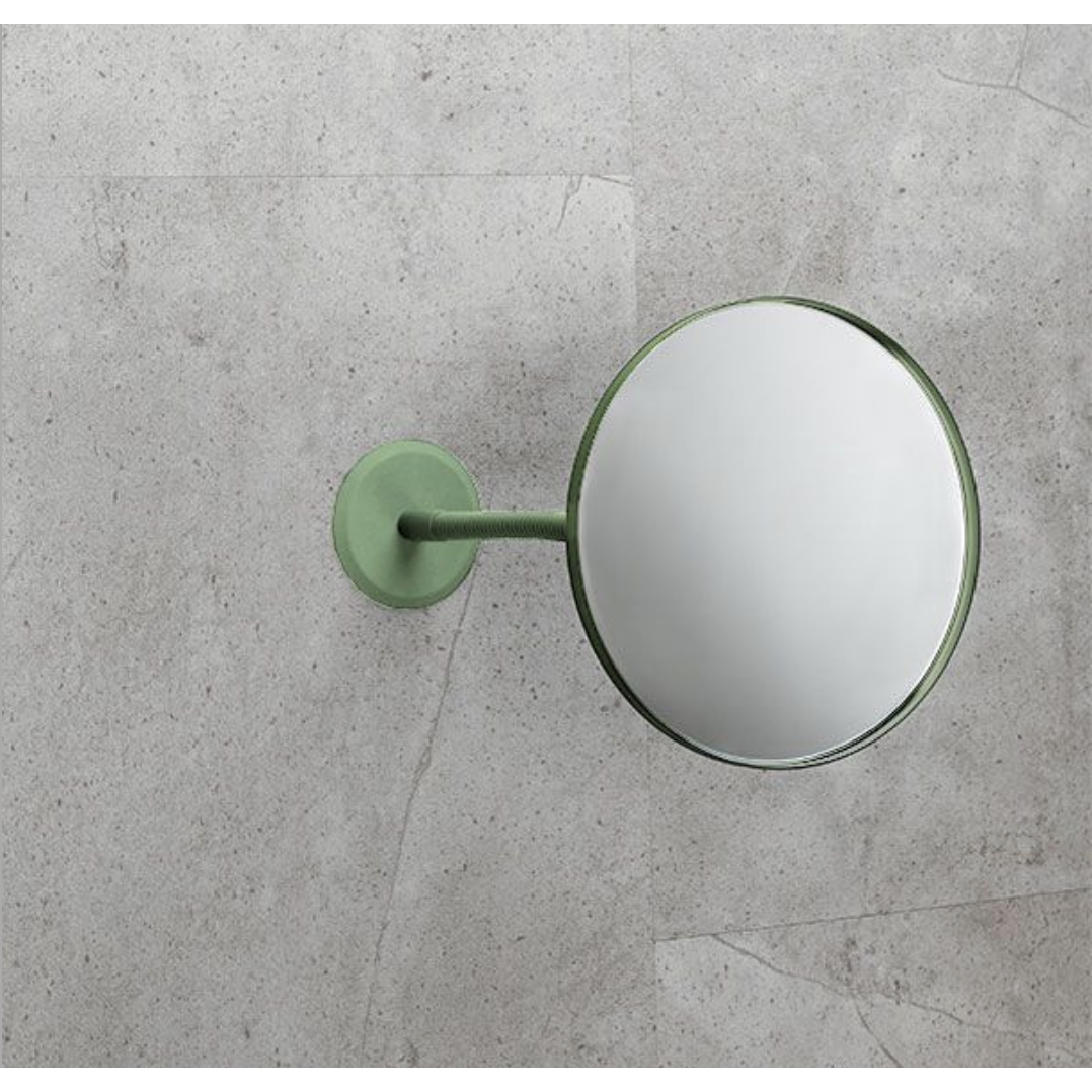 Miroir, non éclairé, avec support mural et col de cygne pour coller et percer