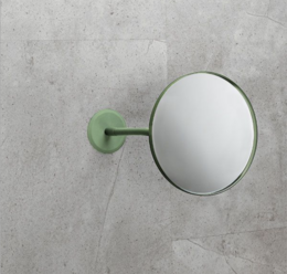 Miroir, non éclairé, avec support mural et col de cygne pour coller et percer