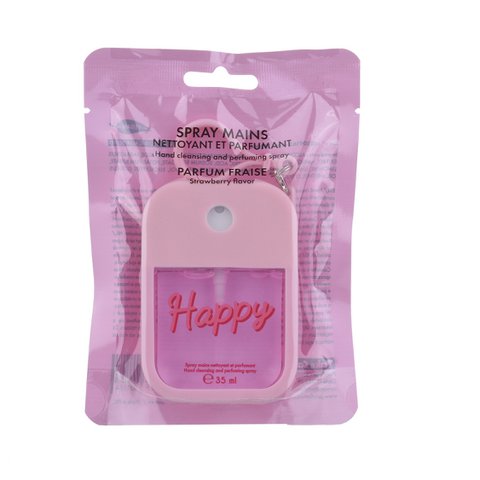 Strawberry cleansing hand spray and pink silicone case -35ml