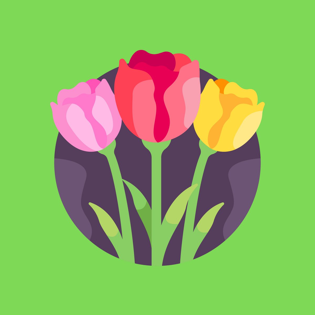 Forex Tile 10x10cm - Tulips - %23101030411