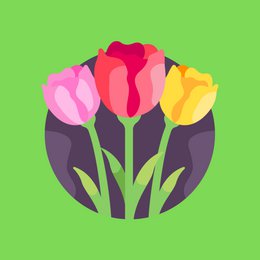 Forex Tile 10x10cm - Tulips - %23101030411