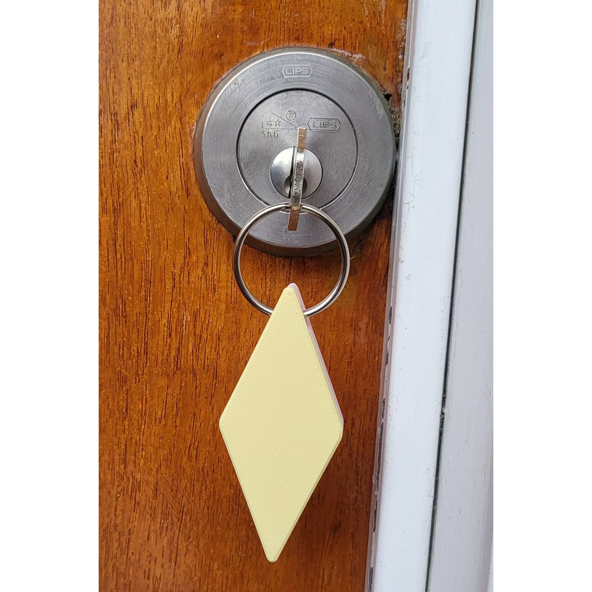 Keychain Check Bacon Pink/yellow