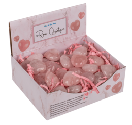 Heart shaped rose quartz,