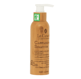 Cappuccino-scented makeup remover cleanser in a 120ml bottle. Made with natural ingredients.