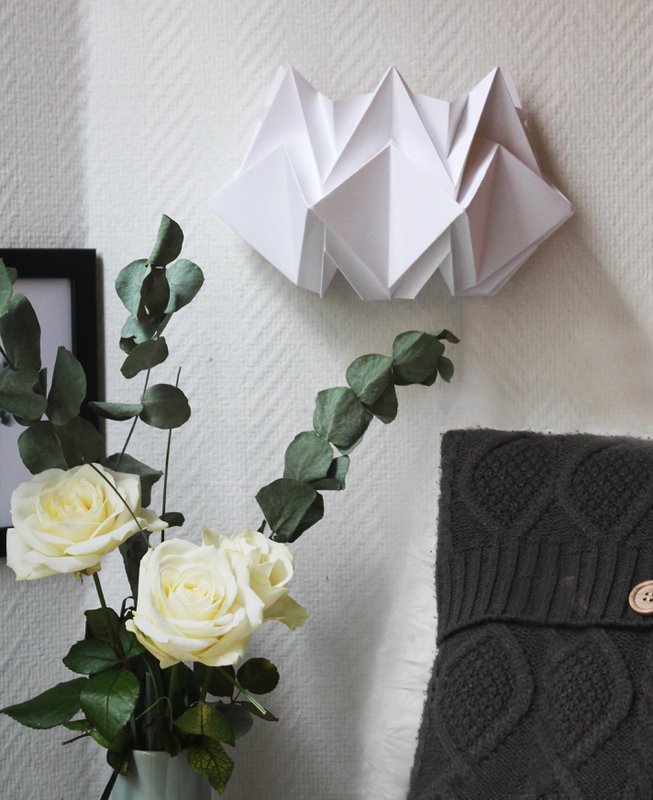 Origami paper wall light