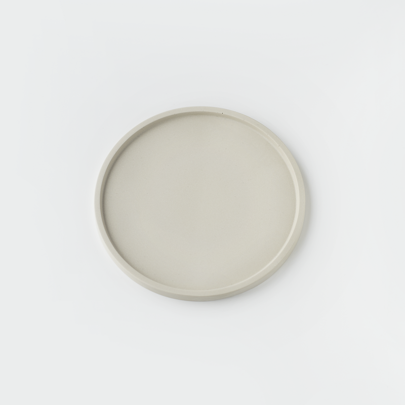Jesmonite Beige Round Trinket Tray