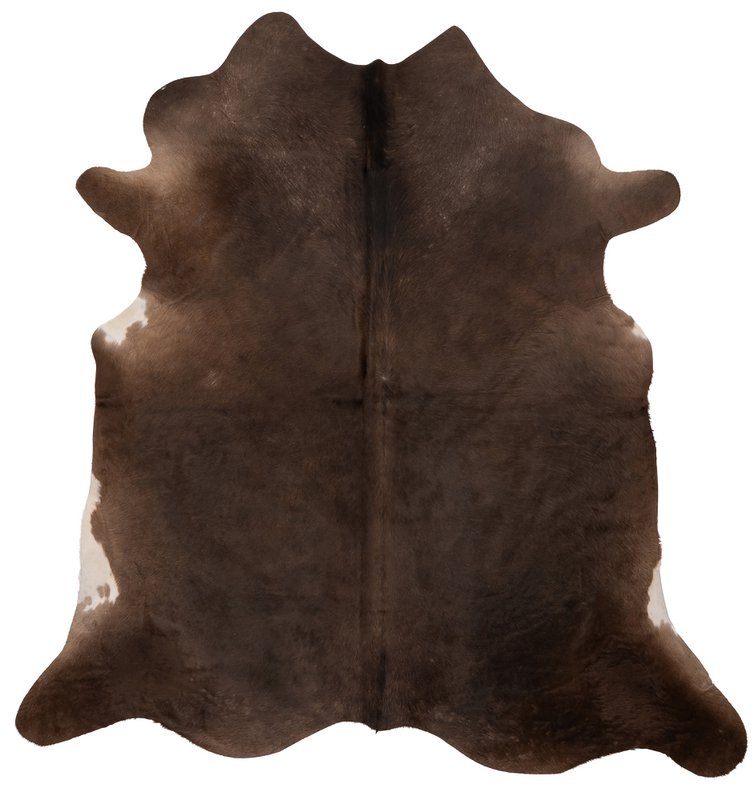 K847 | Unikt koskind XL | Mørkebrun | ca.210 x 180cm