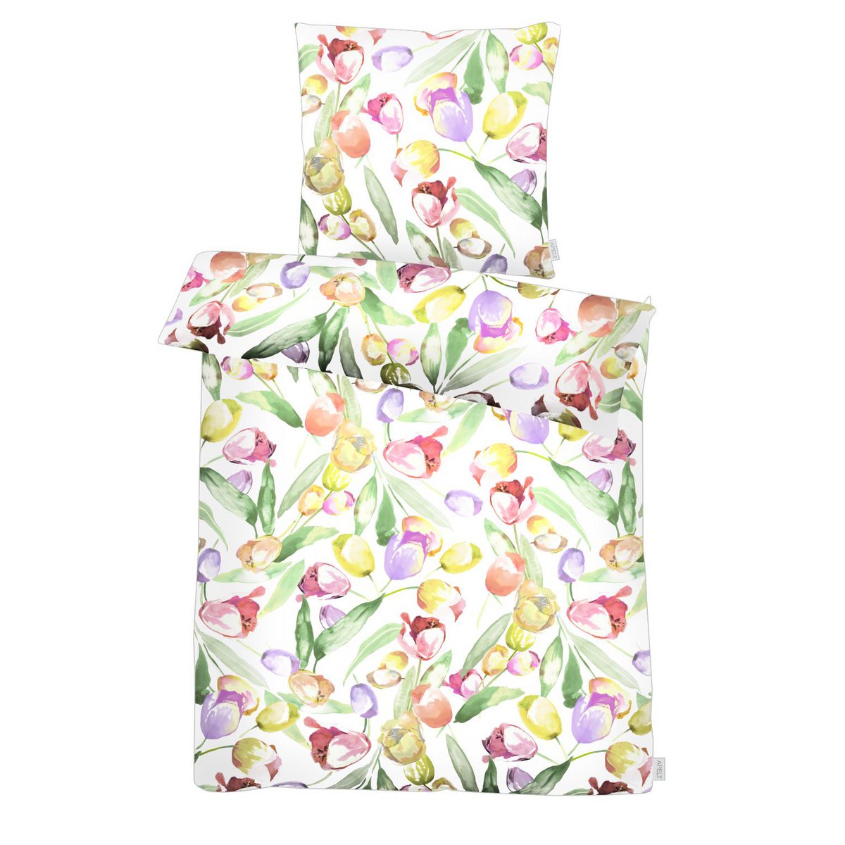 Bedding set - G135x200 - turquoise / rose / green / yellow - Tulip GOTS
