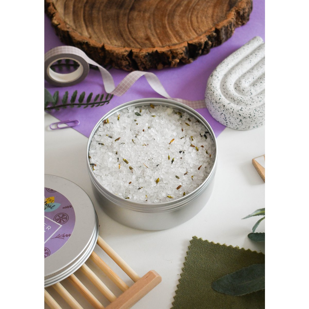 Lavendel-Limetten-Badebad | Natürliche mineralische Badesalzdose UK | 300g Dose