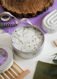 Lavendel-Limetten-Badebad | Natürliche mineralische Badesalzdose UK | 300g Dose