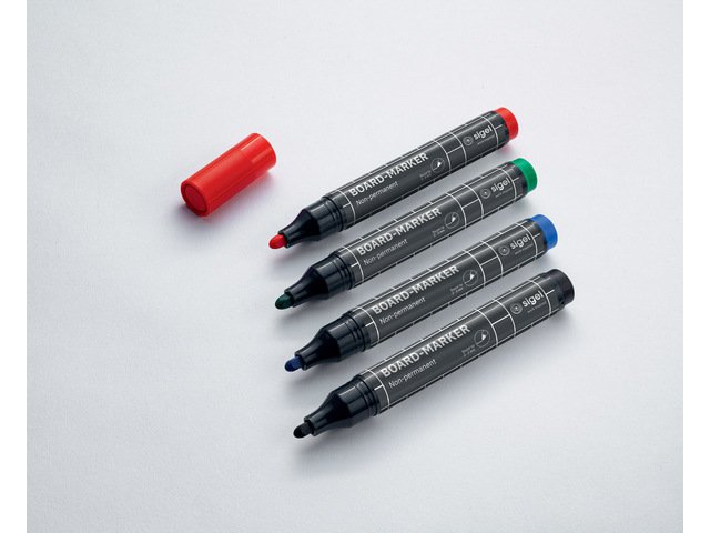 Rotulador de pizarra Sigel 4 colores negro/azul/rojo/verde
