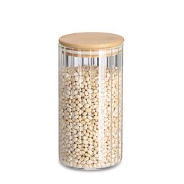 Opbevaringsglas "Rills" med bambus låg