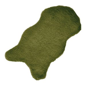 Rabbit fur faux fur made of polyester matcha green (W/H/D) 50x25x2cm
