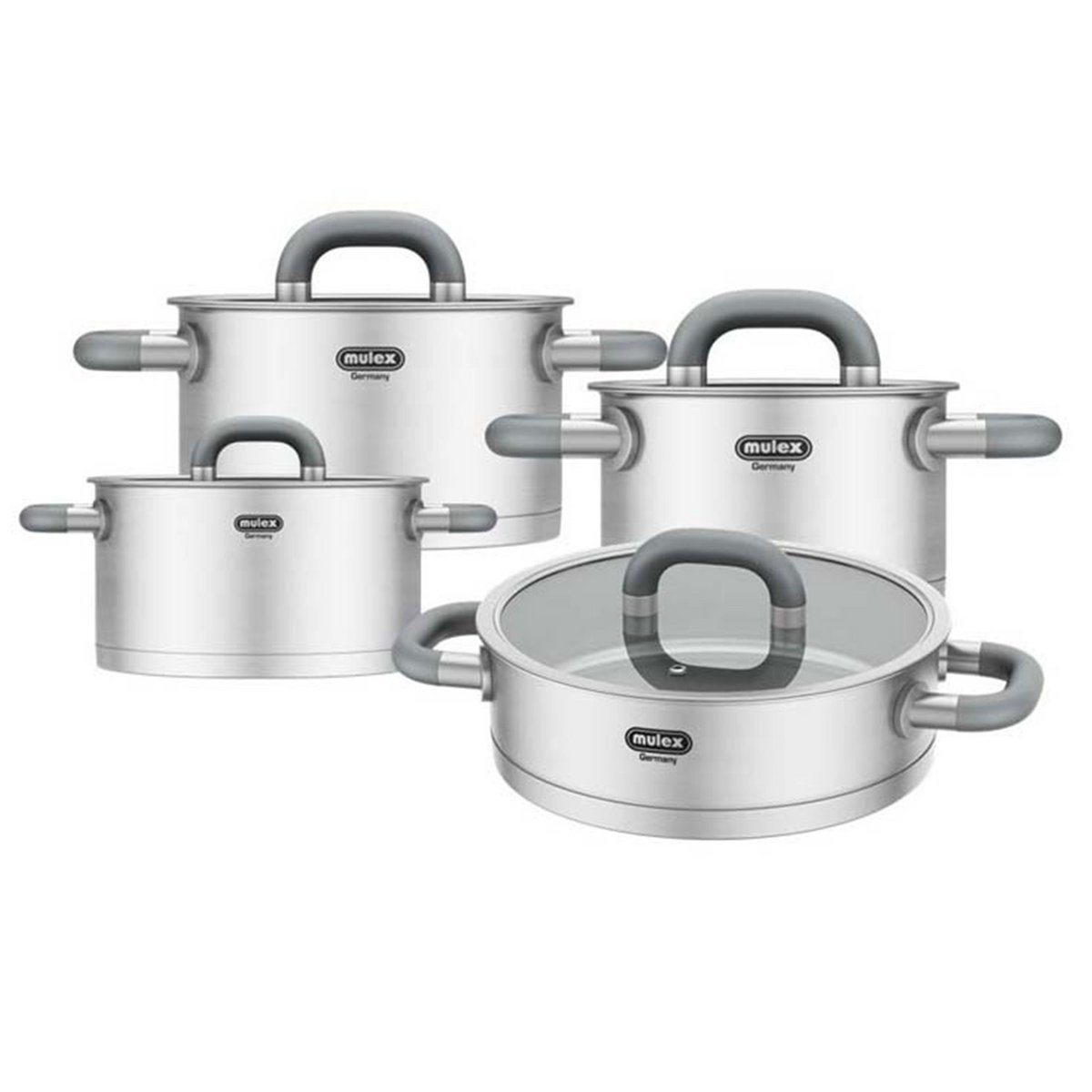 LUGANO Edelstahl Topfset 6tlg. + Servierpfanne 24 cm