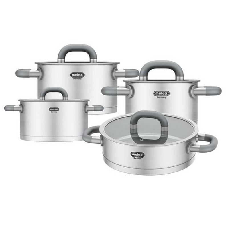 LUGANO Edelstahl Topfset 6tlg. + Servierpfanne 24 cm