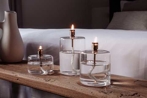 Oil lamp Cylinder chrome L