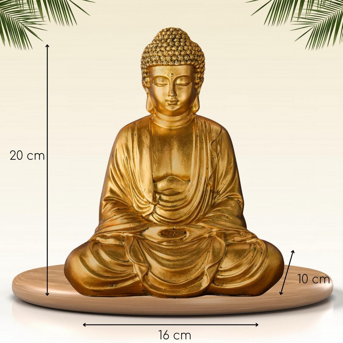 Estatua de Buda de Meditación Dorada - Estatuilla de Decoración Zen y Feng Shui - Lleva la Espiritualidad a tu Interior y un Ambiente Relajante - Estatua de la Suerte