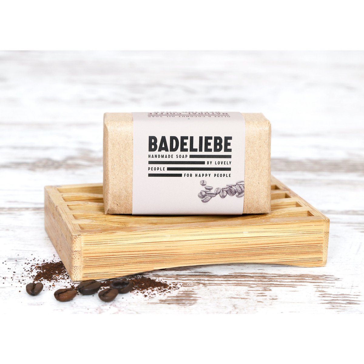 BADELIEBE - Hartseife Natürliches Kaffee-Oliven- & Kokosöl