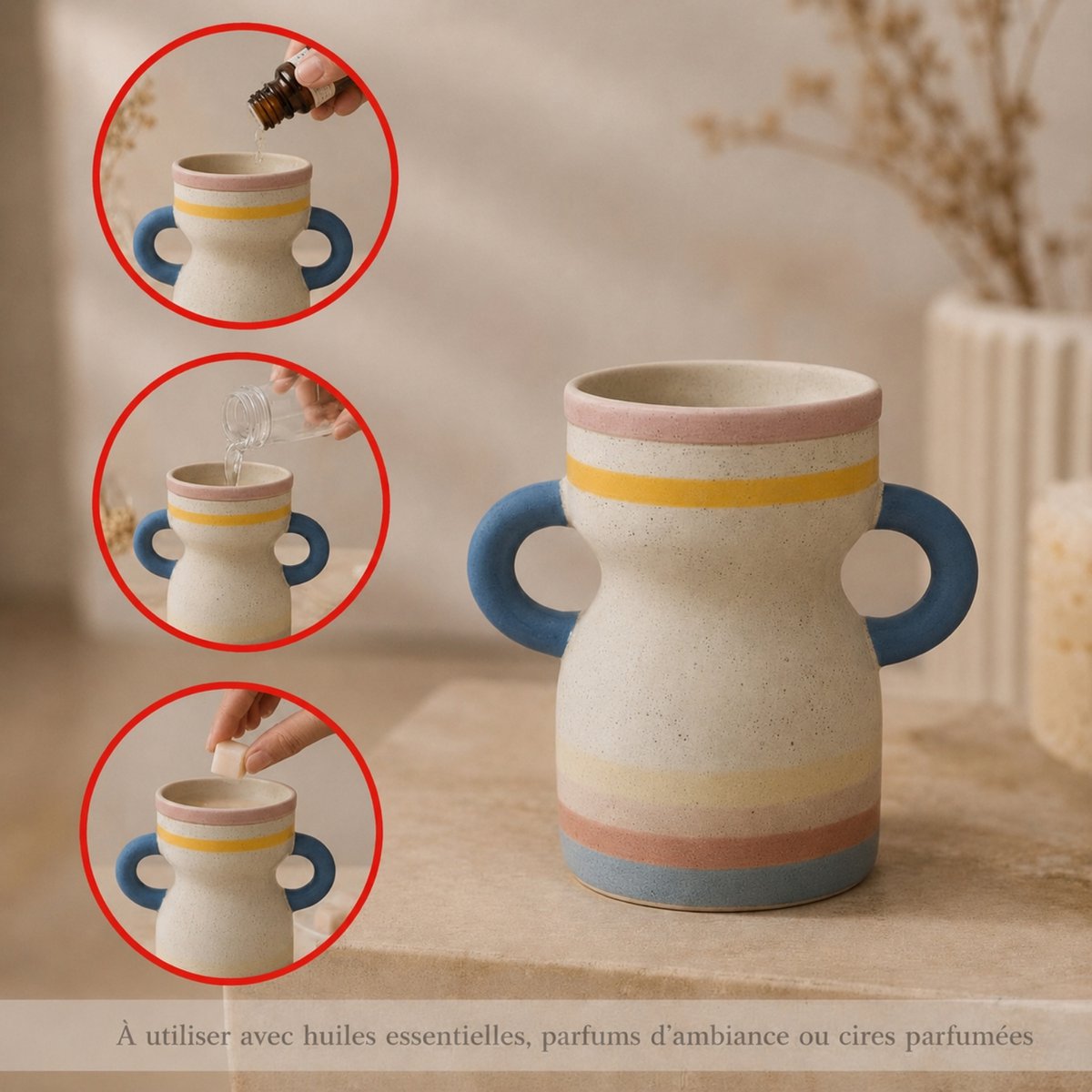 Bruciaprofumi Serie Creativity – Taze – Ceramica opaca – Realizzato a mano – Personalizzabile – Idea regalo originale