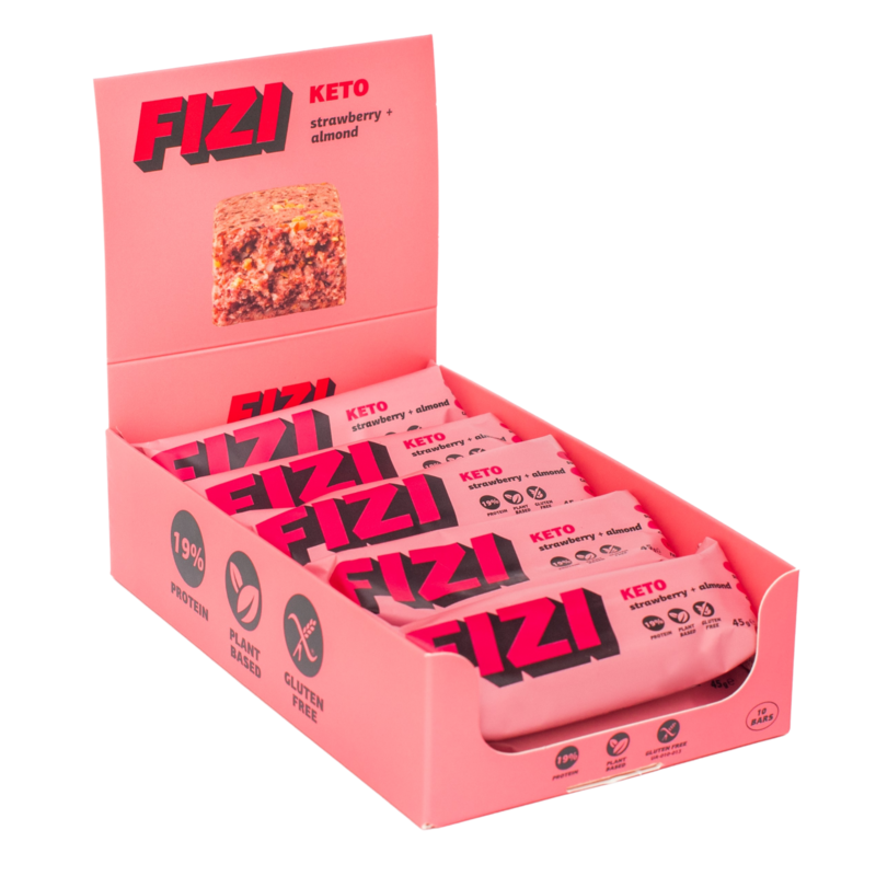 Barra sin gluten vegana "fresa + almendra" 45G