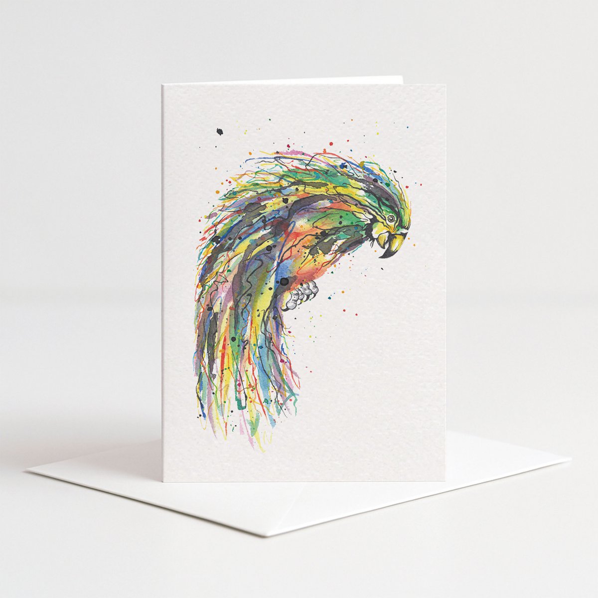 Card parrot %231 color with envelope