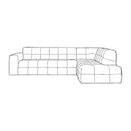  Navy blue velvet corner sofa, right-facing sectional, modern modular design, spacious seating.