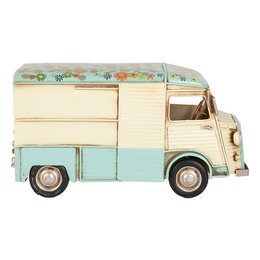Dekorationsbildbus 26x14x14 cm Beige Blue Metal