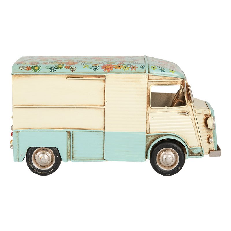 Dekorationsbildbus 26x14x14 cm Beige Blue Metal