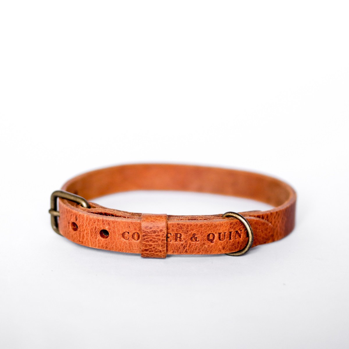 No Fuss Collar Dog Leather Camel