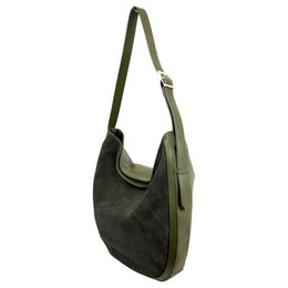 Leren Hobo-schoudertas met gespleten leren voorkant 58071