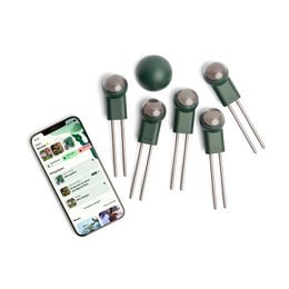 Set of 5 FYTA Beams including Wi-Fi hub and pH kit for a grow kit. The set includes various sensor probes in different shapes and sizes, designed for monitoring and controlling plant growth conditions.