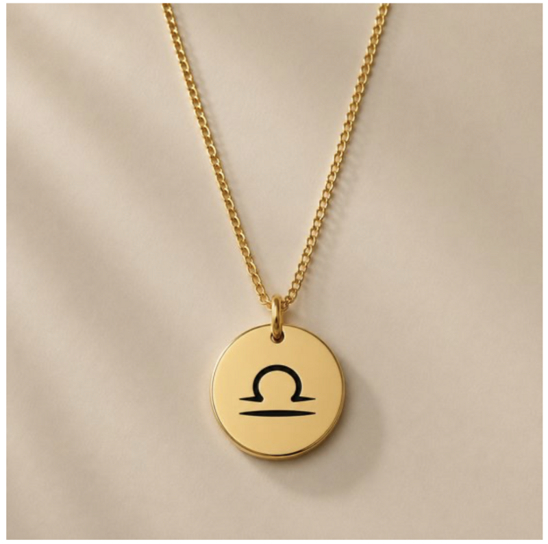 Zodiac Sign Necklace Gold Libra / Libra