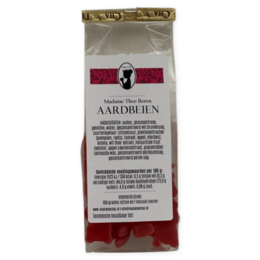 Madame tea bears Strawberry flavor, a delightful tea with a sweet strawberry taste, packaged in an attractive bag.