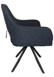 Silla de comedor Nova giratoria de 360 ​​grados de chenilla negra