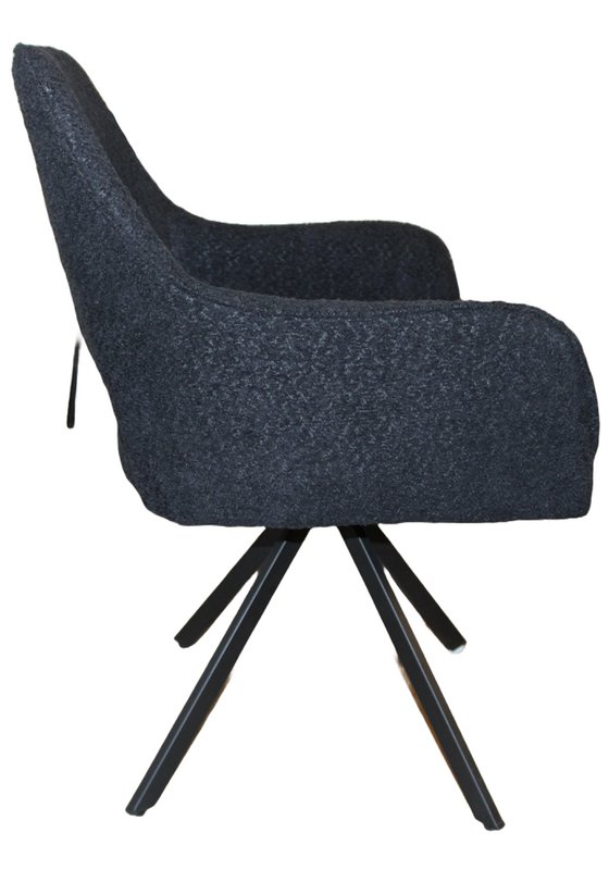 Silla de comedor Nova giratoria de 360 ​​grados de chenilla negra