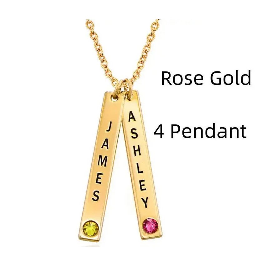 Collier vertical personnalisé, cadeau de la fête des mères