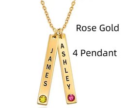 Personalisierte vertikale Halskette, Muttertagsgeschenk