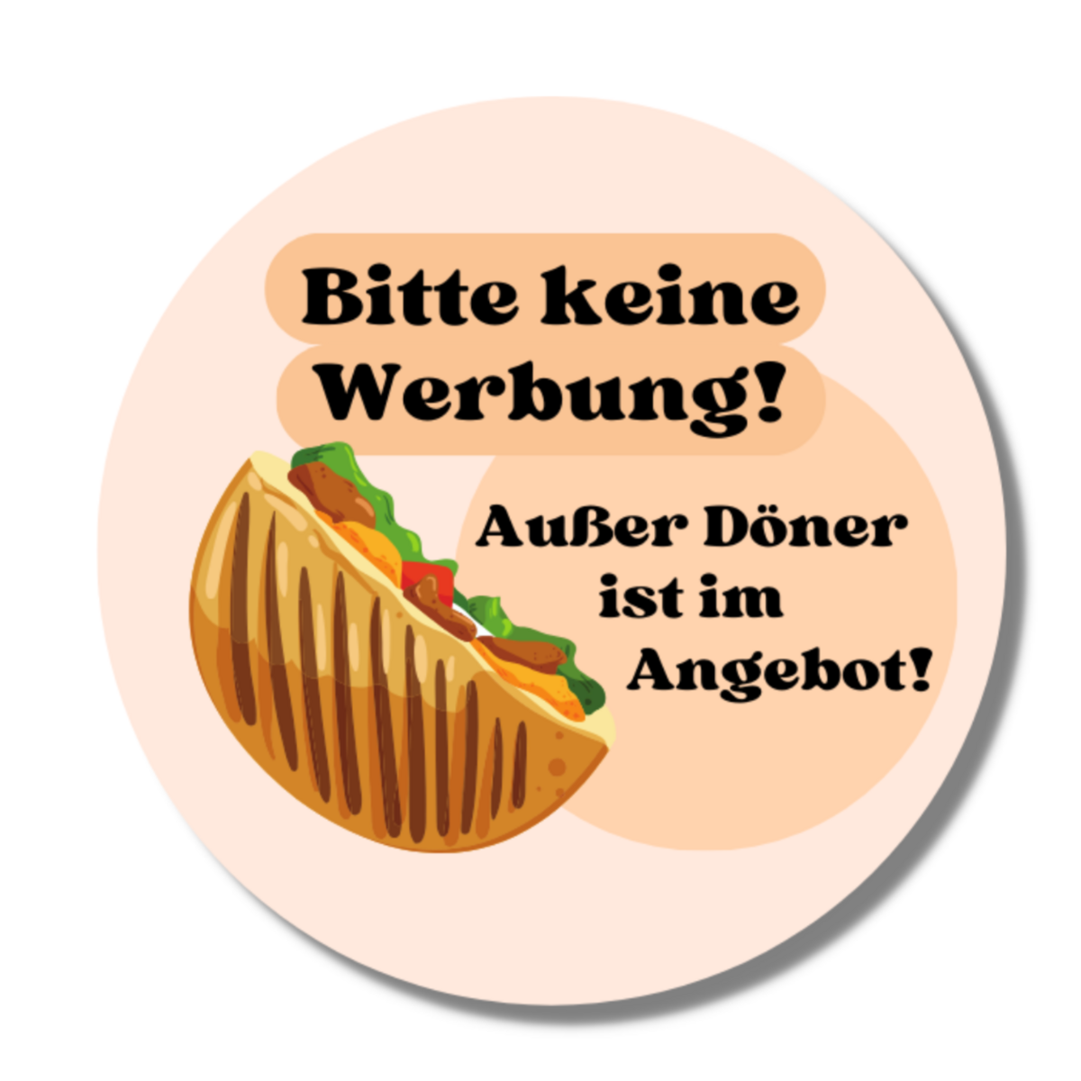 Autocollant | Autocollant de boîte aux lettres - Aucune publicité - Sauf que Kebab est proposé!