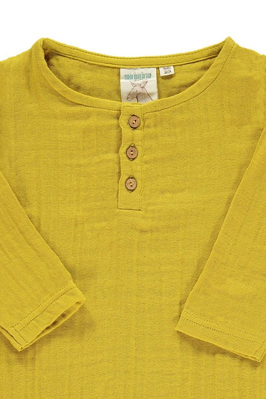 Mustard basic muslin baby jumpsuit